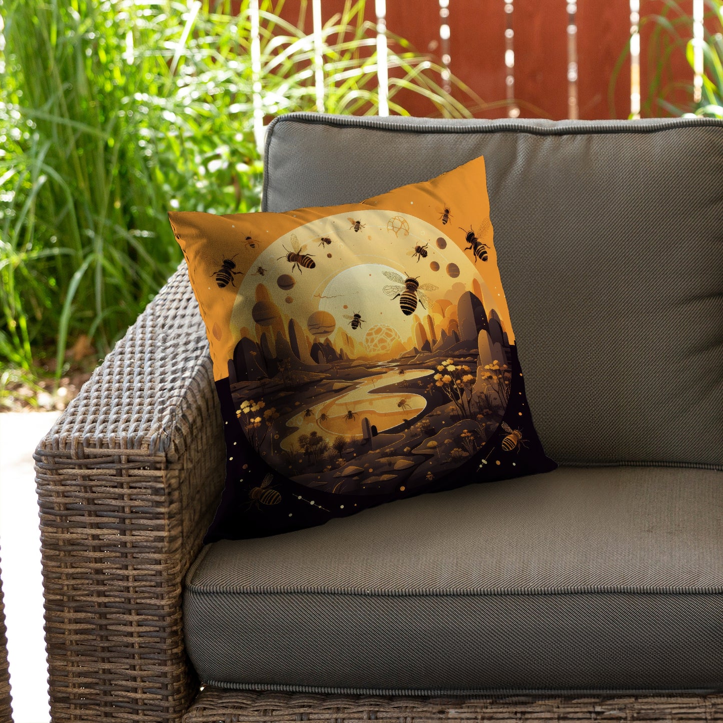Hive Planet Black Poly Twill Throw Pillow Insert | Home Decor