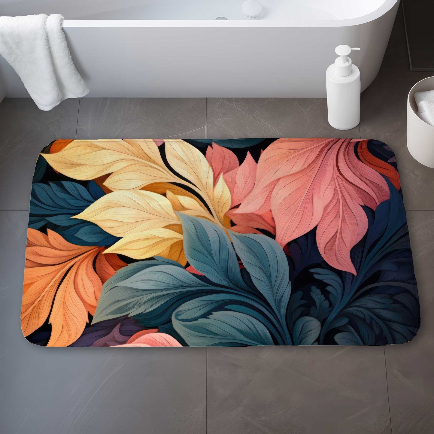 Tapis de bain Pastel Bloom | Tapis décoratif doux et élégant