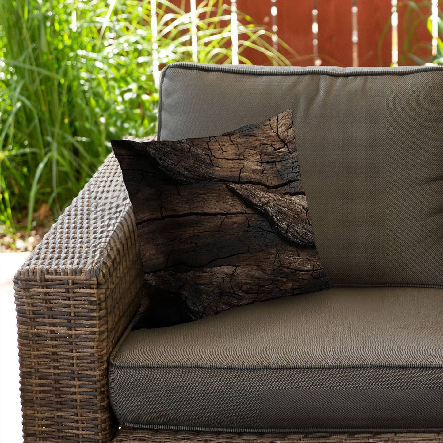 Brown wood - Throw pillow - Print on demand