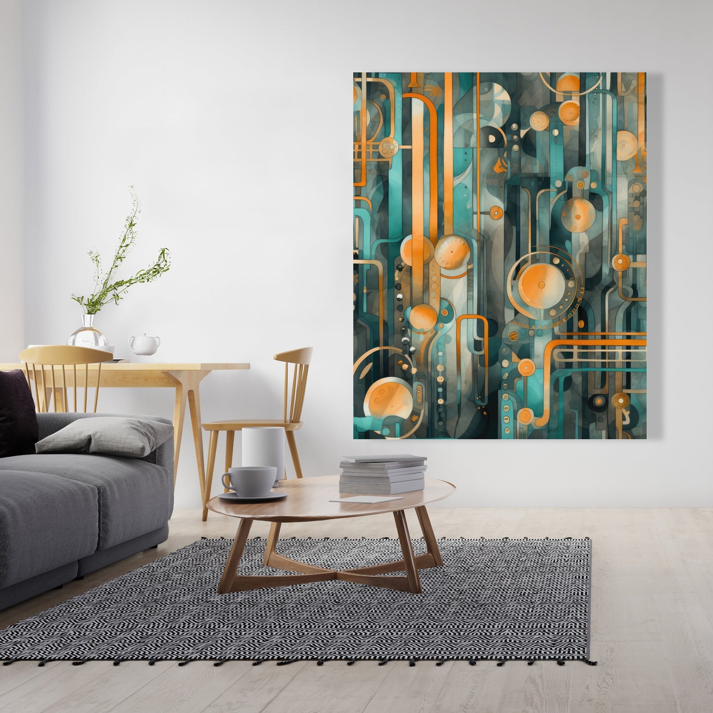 Astrological Machinery - Gold Canvas Home Decor for Elegance
