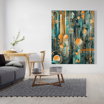 Astrological Machinery - Gold Canvas Home Decor for Elegance
