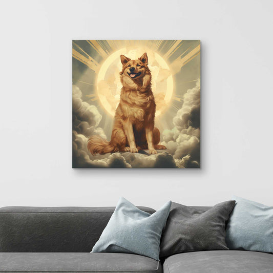 Man's Best Angel - Brown Canvas Home Decor Art | Unique Gift