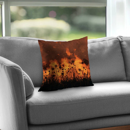 Ablaze Poly Twill Throw Pillow - Stylish Home Decor Accent