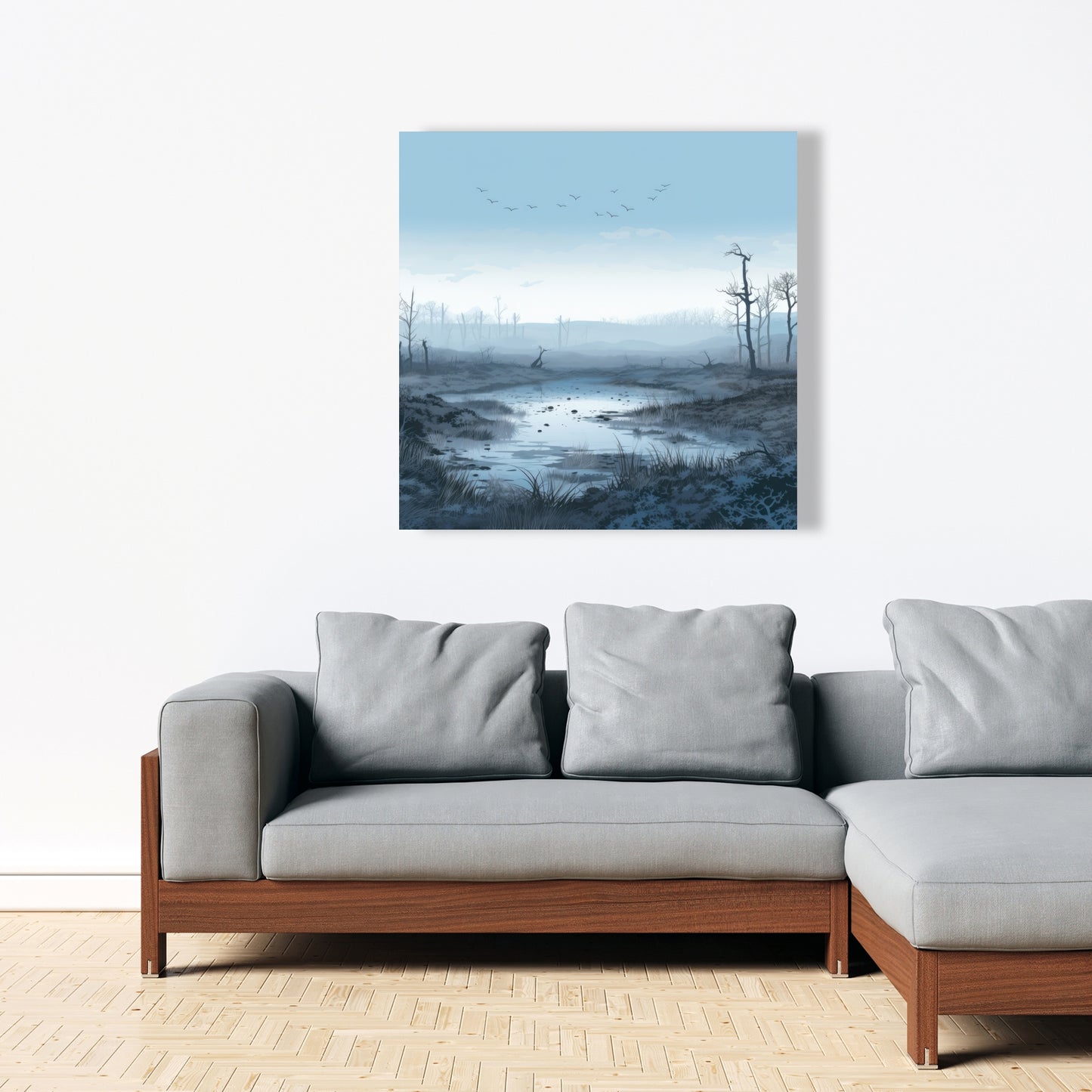 Swampy lands - Blue Canvas Wall Art for Home Decor