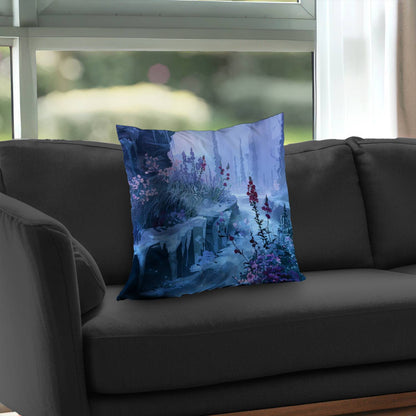 Valley of Ice Poly Twill Throw Pillow | Stylish Home Decor