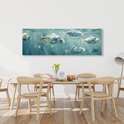 Swimming Peacefully - White Canvas Home Decor | Tranquil Art
