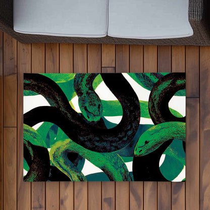 Tapis d'extérieur Emerald Coil Dance | Décoration élégante pour la maison