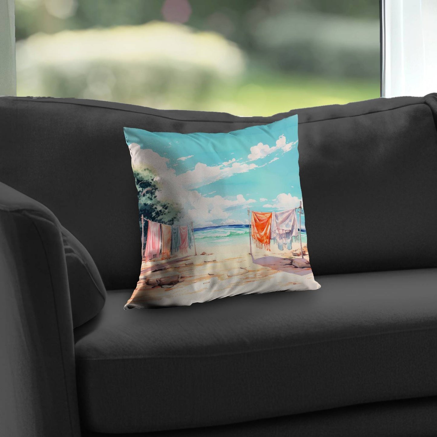 Sunny Side Poly Twill Throw Pillow | Home Decor Accent