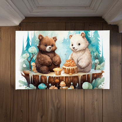 The dessert Turquoise Indoor Outdoor Door Mat - Home Decor