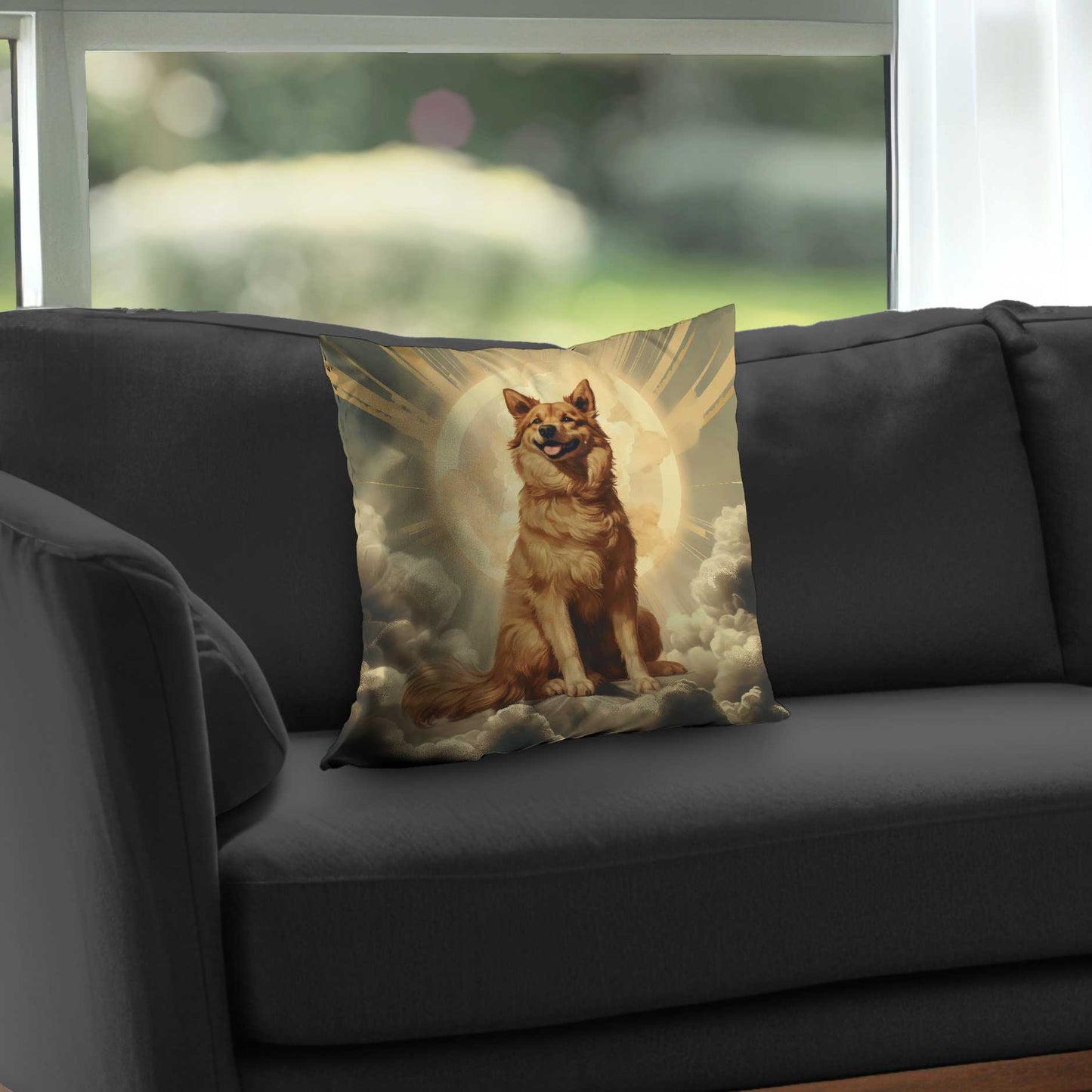 Man's Best Angel Poly Twill Throw Pillow | Home Decor Accent