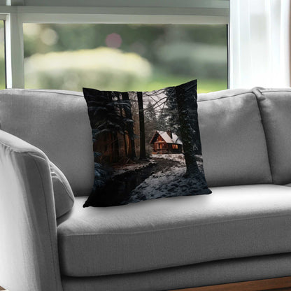 Coussin décoratif en sergé de polyester « Au bord de la rivière » | Décoration d'intérieur élégante