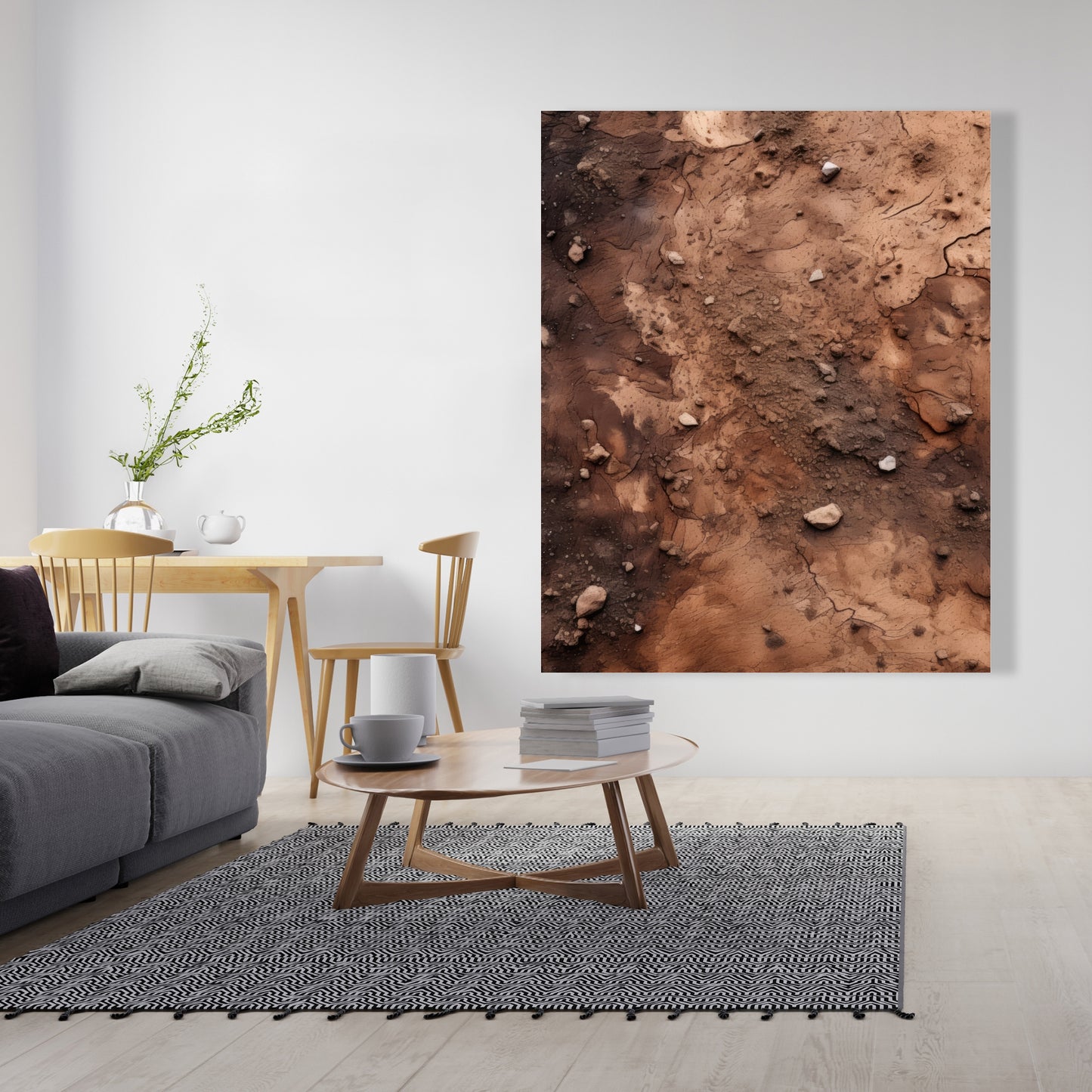 Mud and Stones - Brown Canvas Art for Home Decor