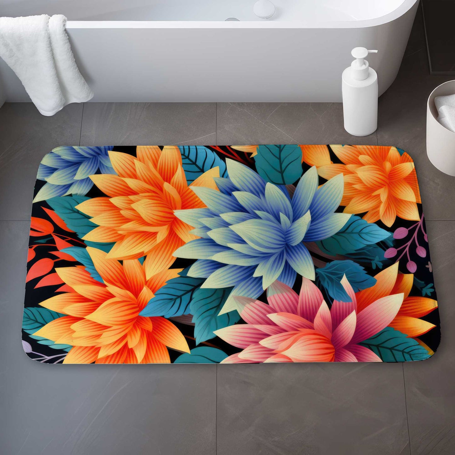Color bouquet Turquoise Bath Mat | Home Decor Essentials