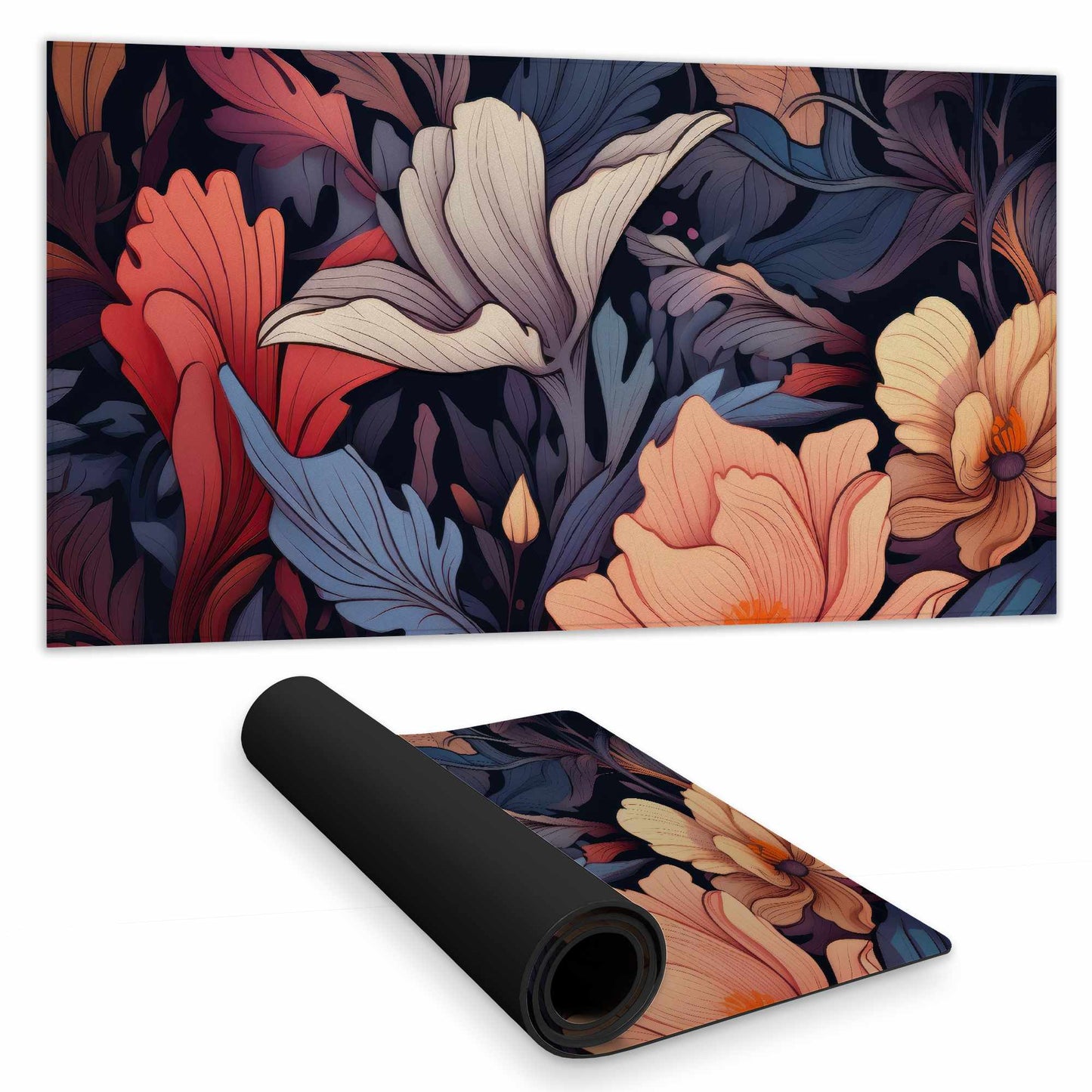 Blooming Uninterrupted - Orange Desk Mat for Home Decor