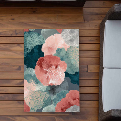 Whispering Coral Blooms Outdoor Rug | Stylish Home Decor
