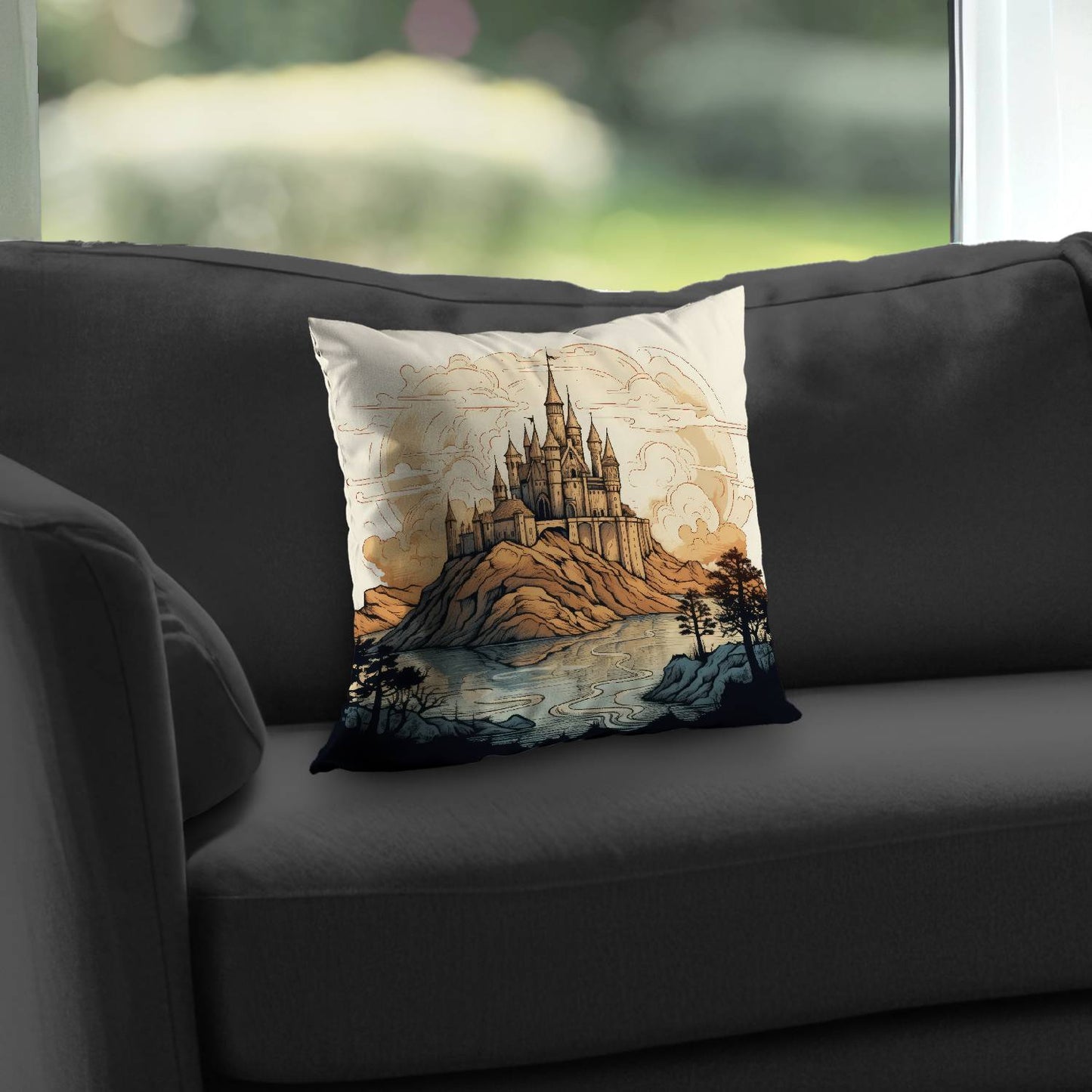 Legendary castle - Throw pillow - Print on demand