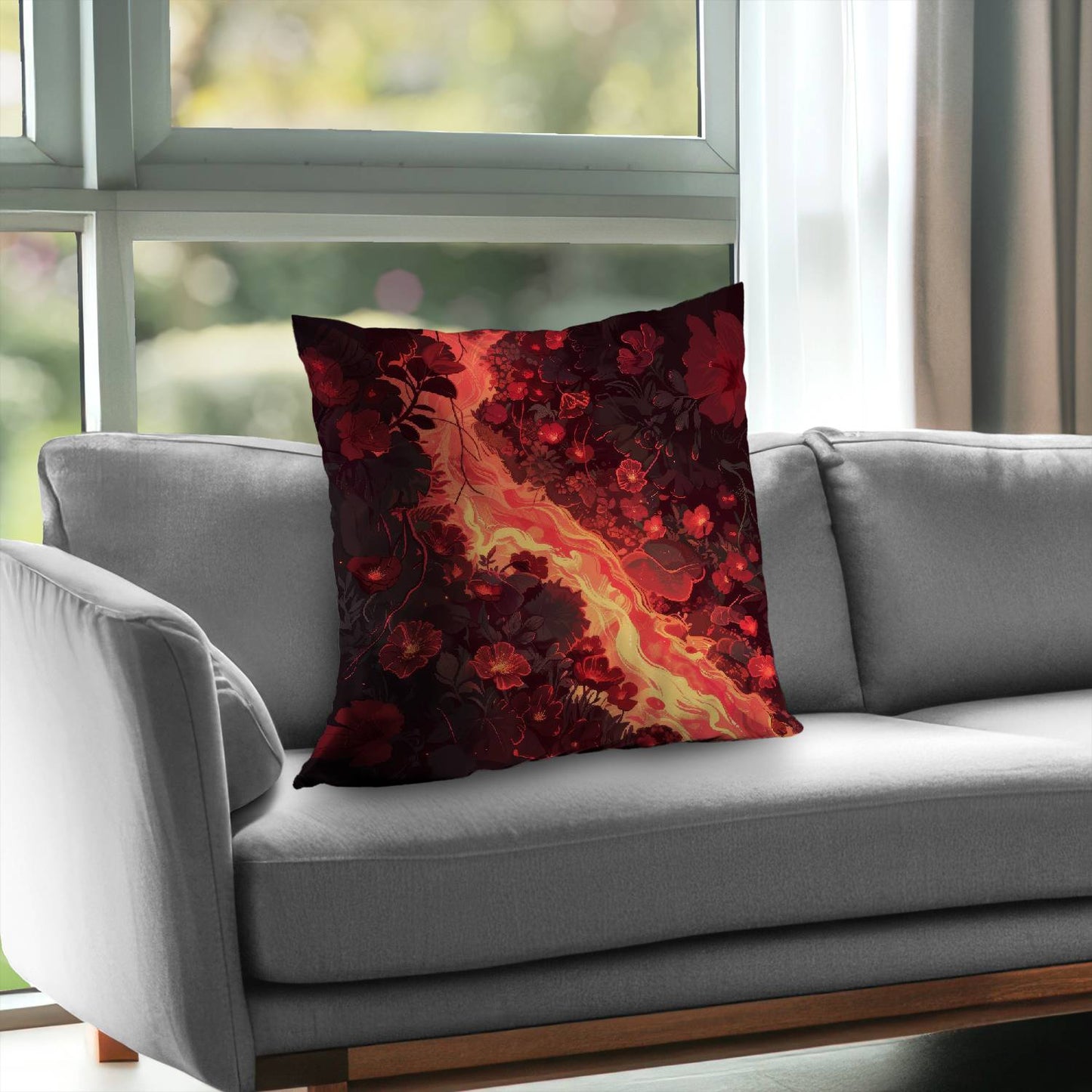 Seering flowerbed - Throw pillow - Print on demand