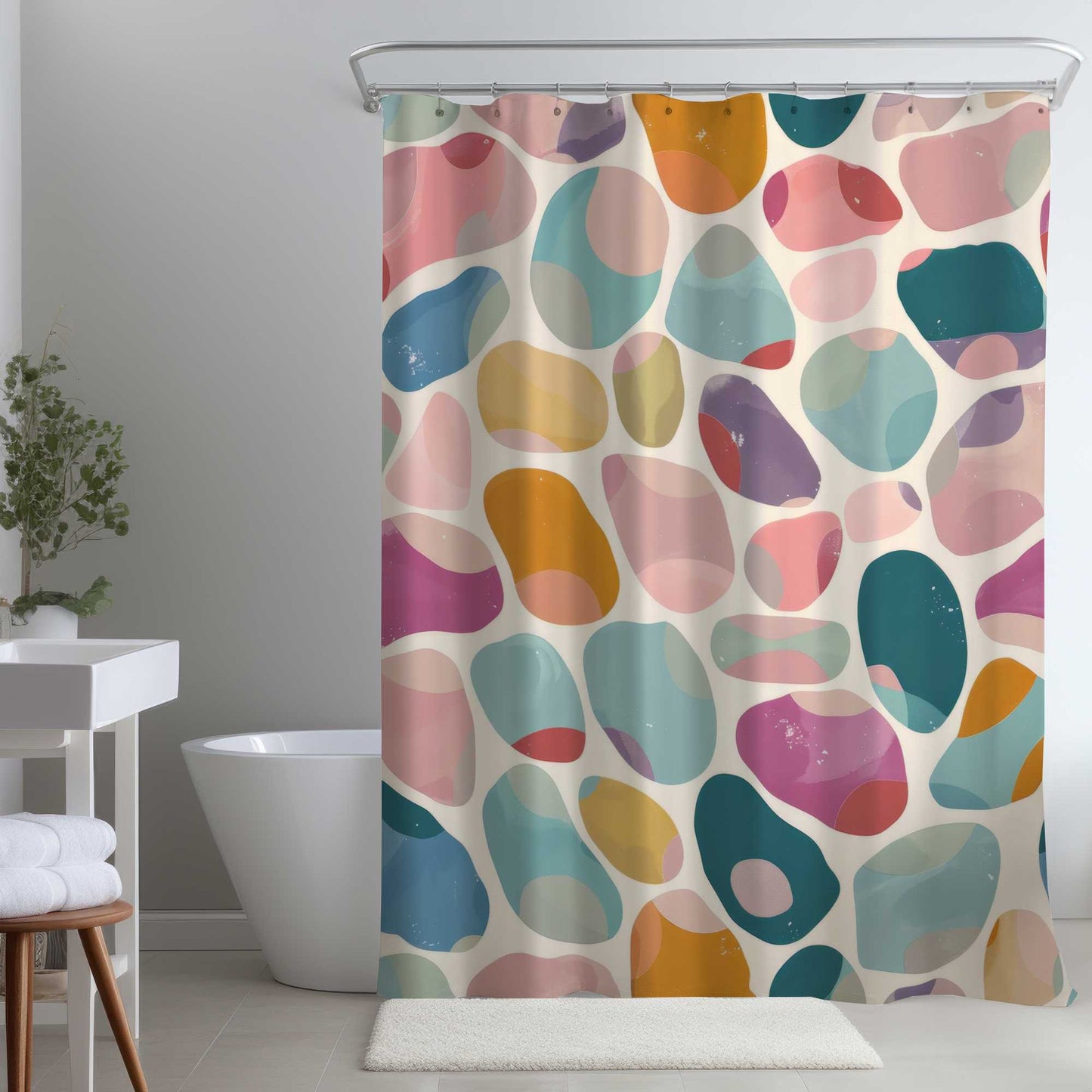 Rideau de douche « Dots and Bops » | Décoration élégante pour salle de bain