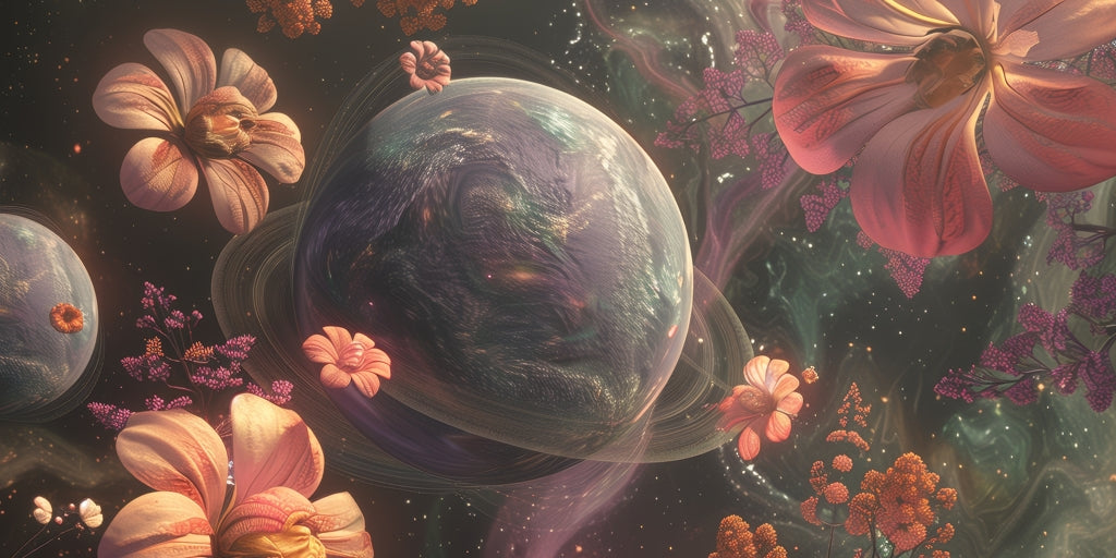 Flower Space Desk Mat - Stylish Home Decor for Your Desk