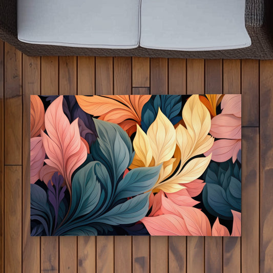 Pastel Bloom Coral Outdoor Area Rug | Home Decor Accent