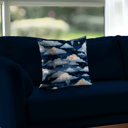 Oreiller décoratif en sergé polyester Nuages de cristal célestes
