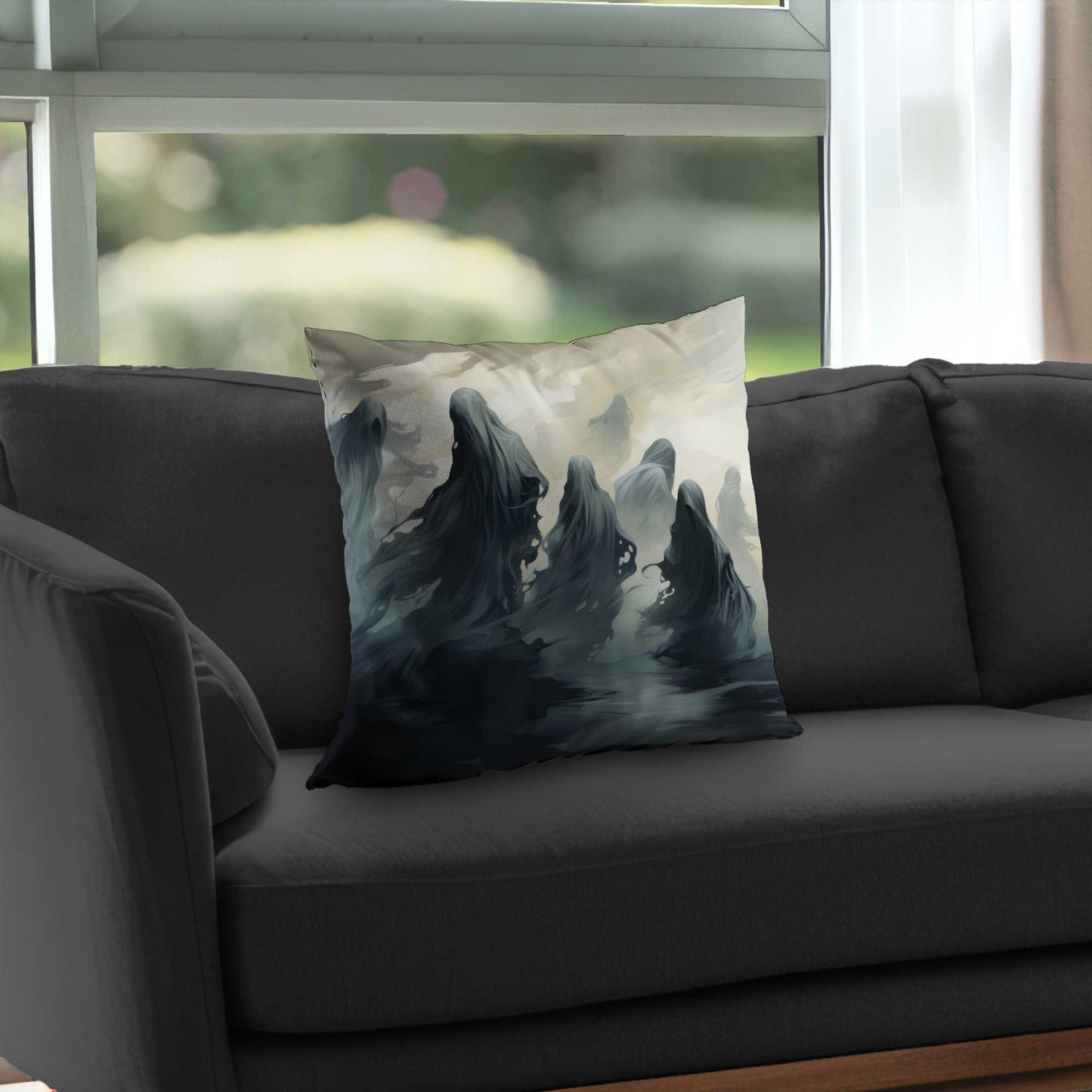 Coussin décoratif en sergé de polyester « Terres maudites » | Décoration intérieure unique
