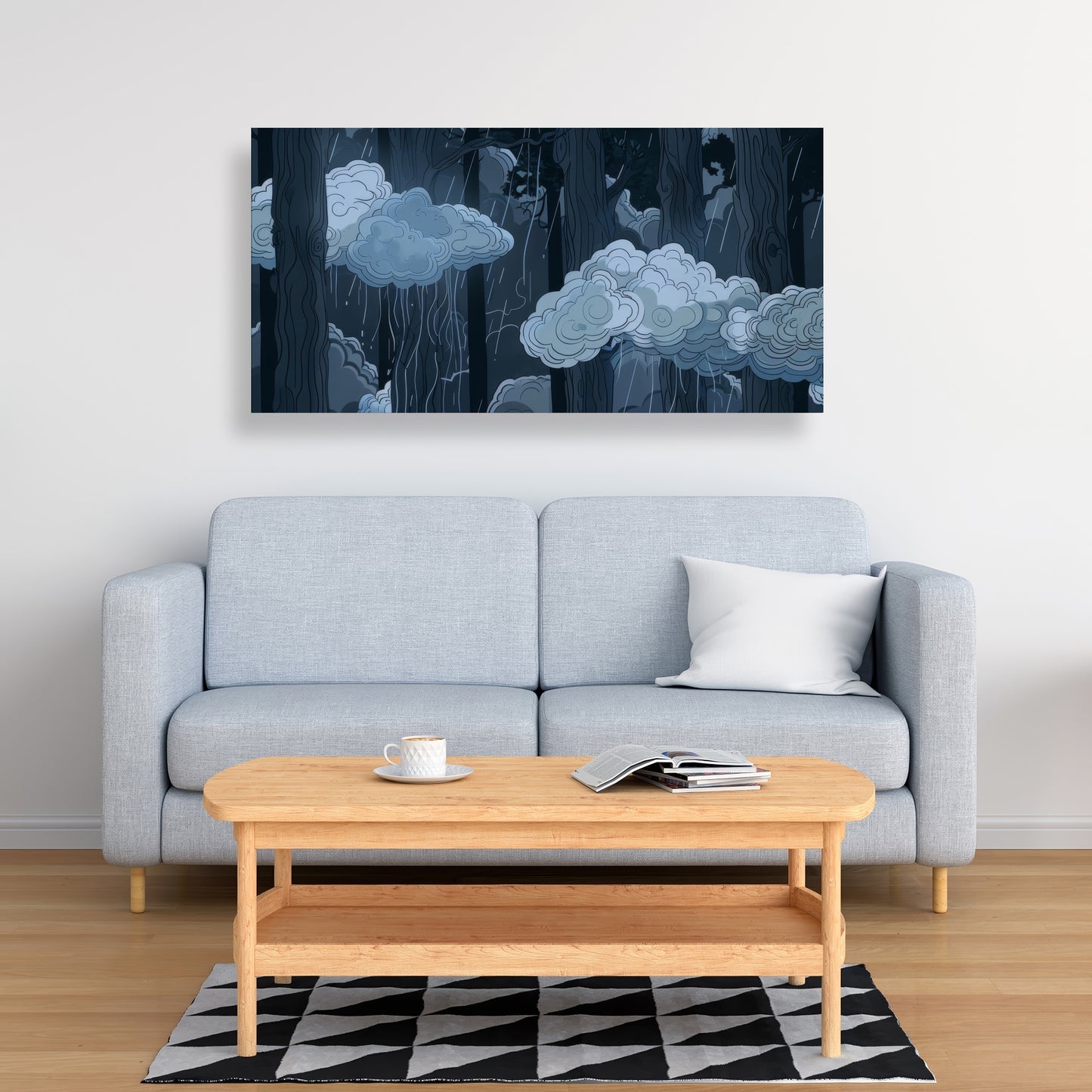 Sneeky Clouds - Gray Canvas for Stylish Home Decor