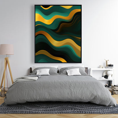 Golden Harmony - Gold Framed Canvas for Elegant Home Decor