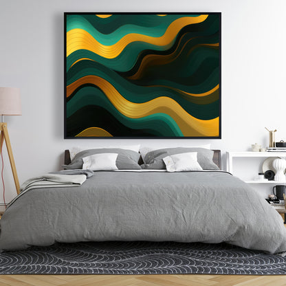 Golden Harmony - Gold Framed Canvas for Elegant Home Decor