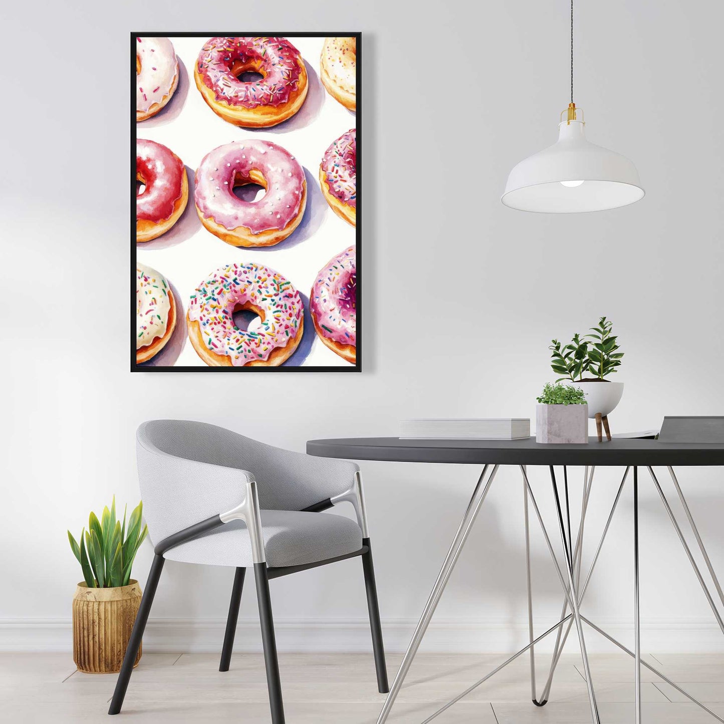 Yummy Beige Framed Canvas - Elegant Home Decor Piece