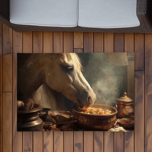 Horse on Soup Outdoor Area Rug | Stylish Home Decor