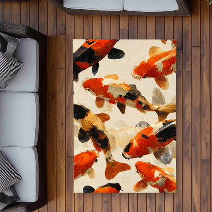 Koi Dance Flow Outdoor Area Rug | Stylish Home Decor