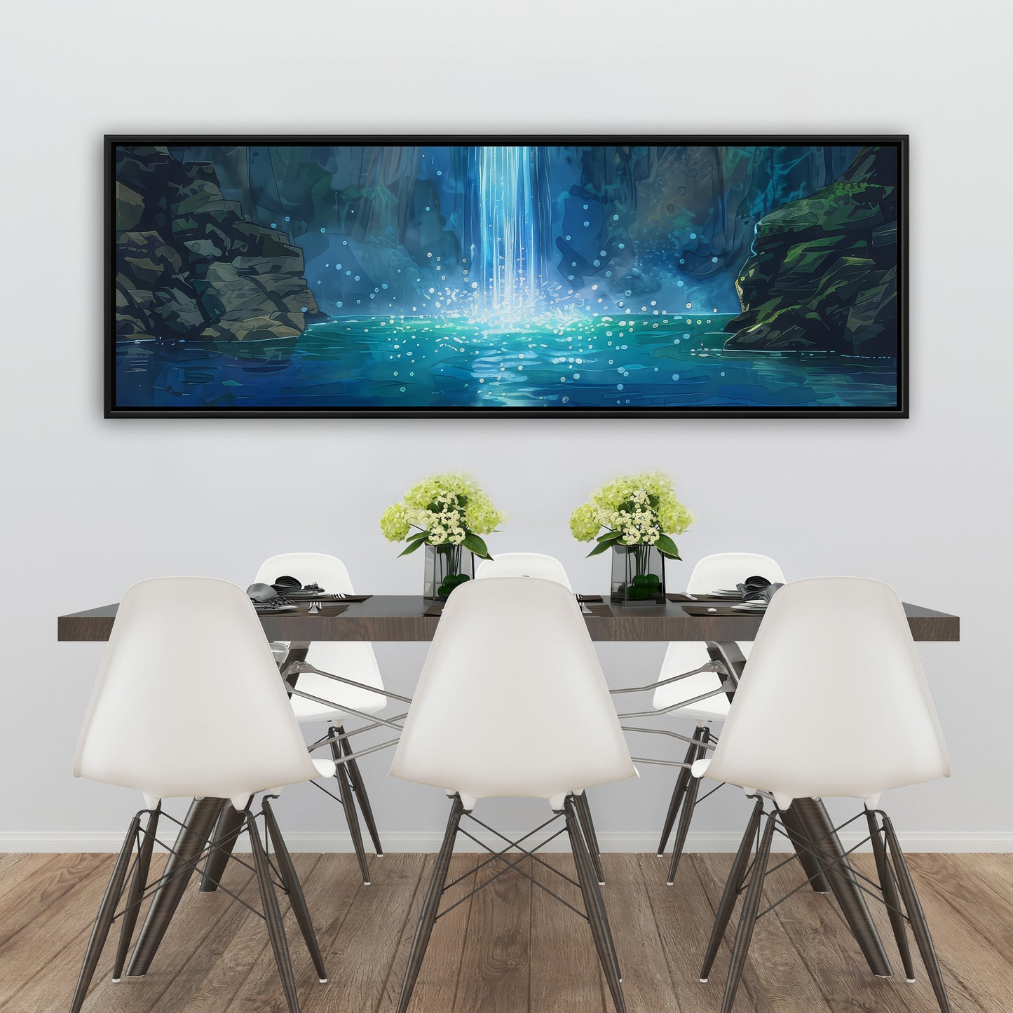 Waterfall - Framed Canvas - Print on demand