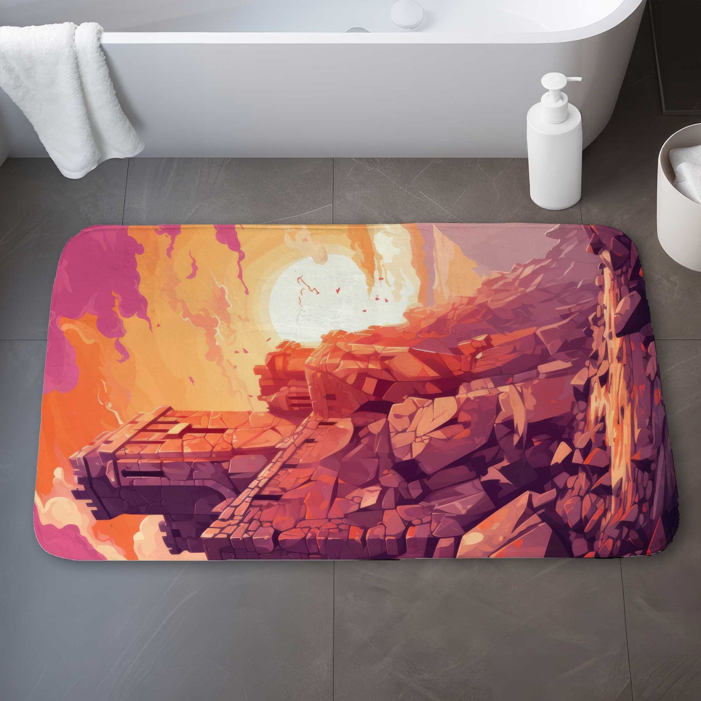 The Setting Rampart - Purple Bath Mat for Home Decor