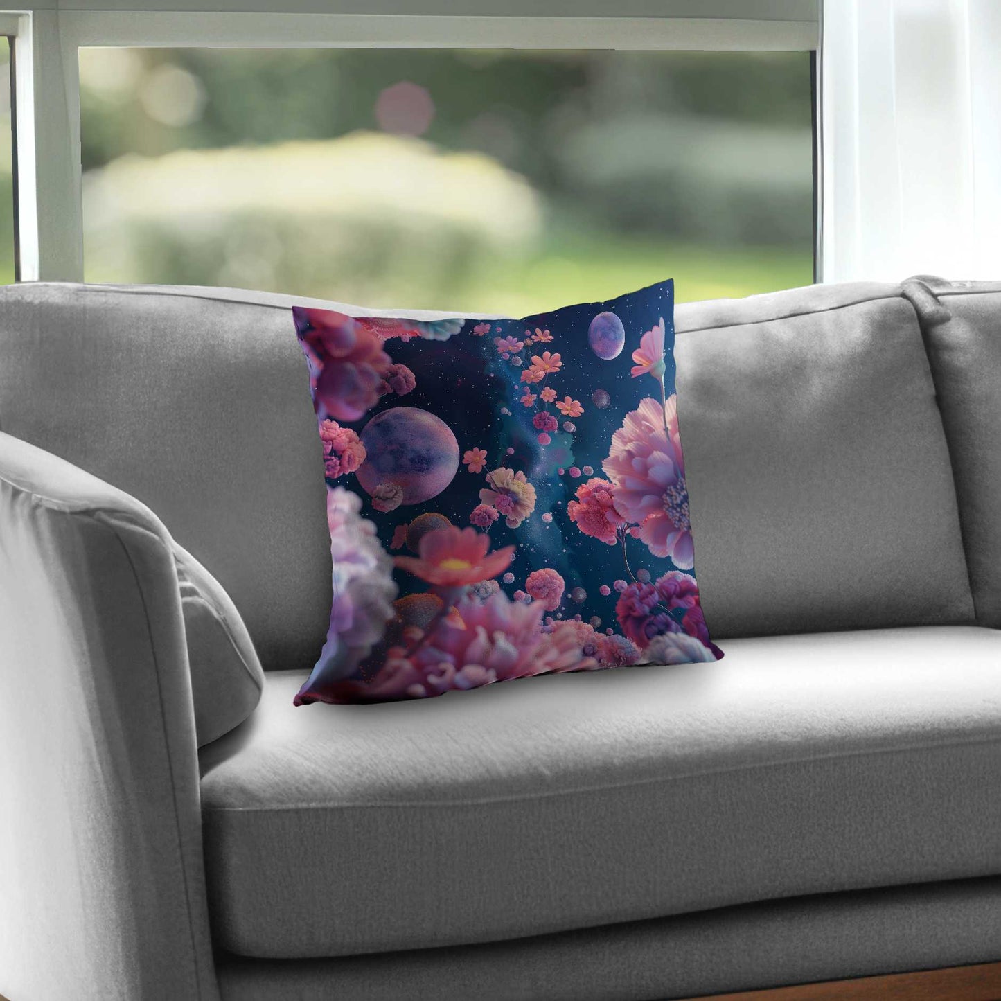Coussin décoratif en sergé de polyester rose vide pour une décoration intérieure élégante