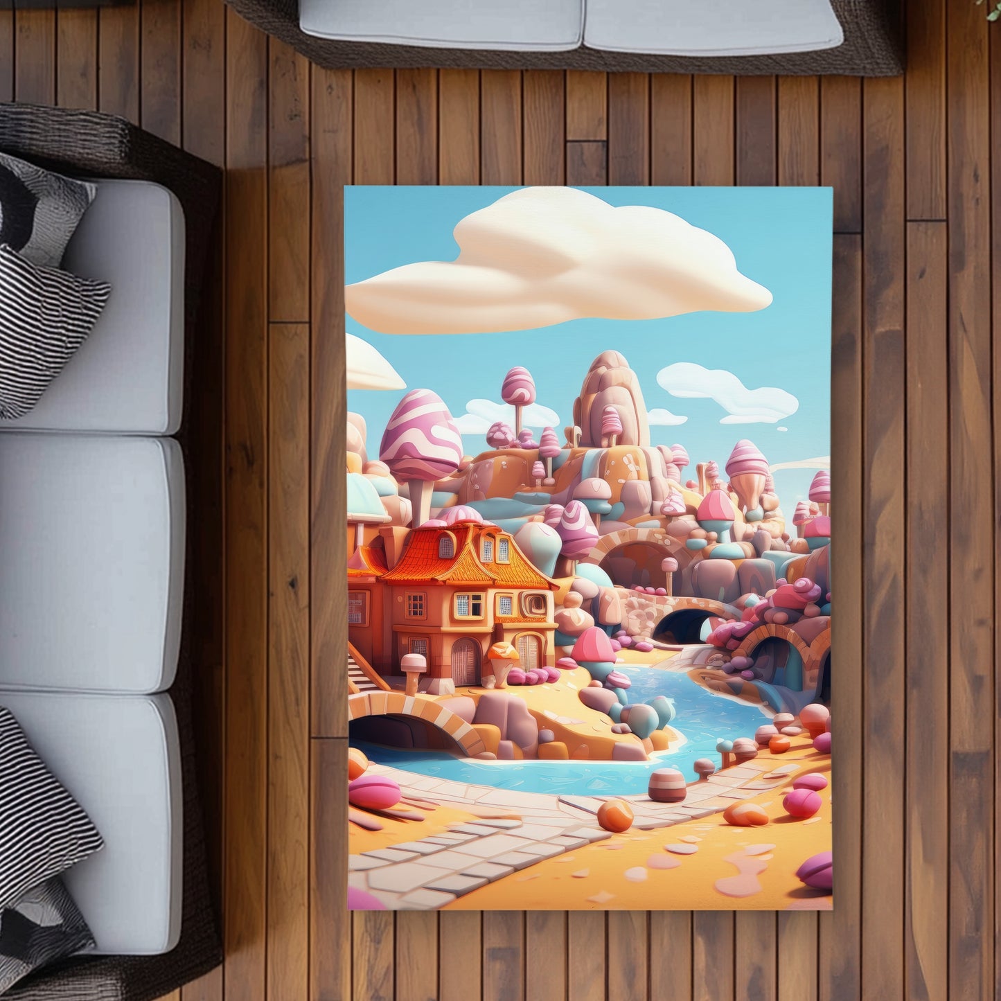 Sweet kingdom Orange Outdoor Area Rug | Stylish