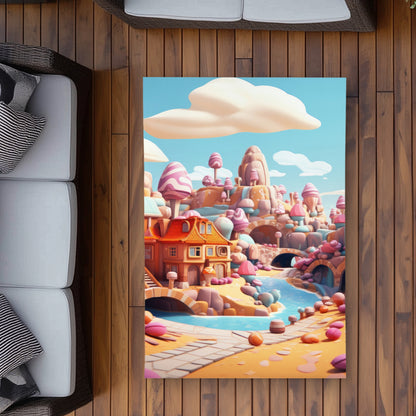 Sweet kingdom Orange Outdoor Area Rug | Stylish