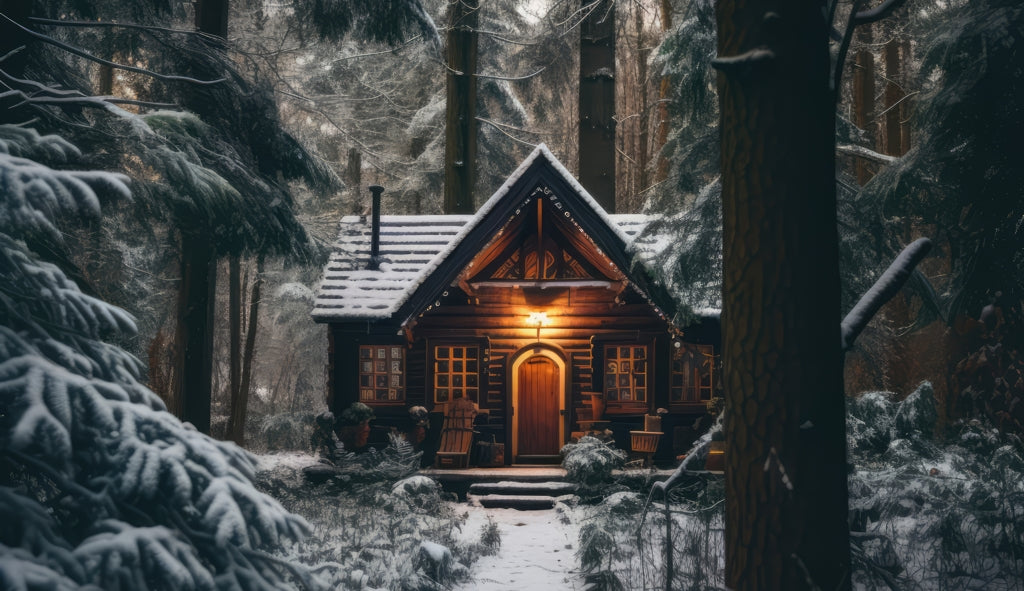 The lone cabin - Brown indoor outdoor tablecloth for decor