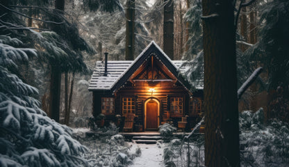 The lone cabin - Brown indoor outdoor tablecloth for decor