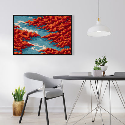 Red mounds - 24"x24" Framed canvas