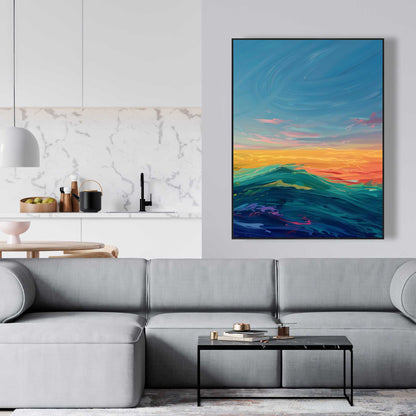 Watercolors Red Framed Canvas - Stylish Home Decor Accent