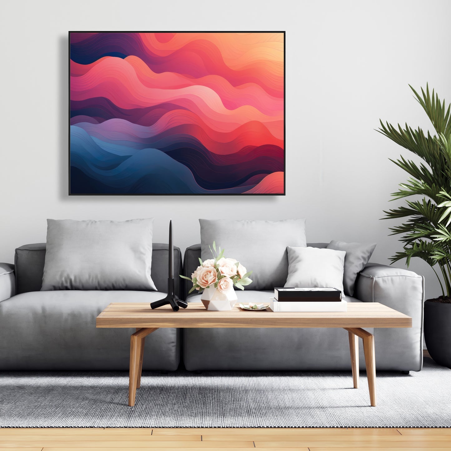 Ethereal Smoke - Pink Framed Canvas for Home Decor