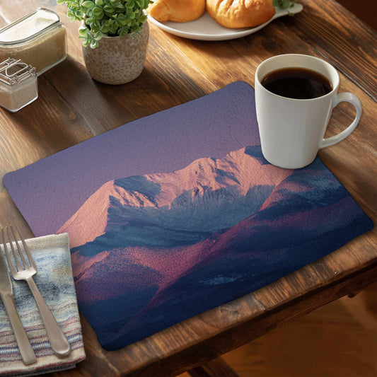 Rising Snow Gray Braided Polyester Placemat for Home Decor