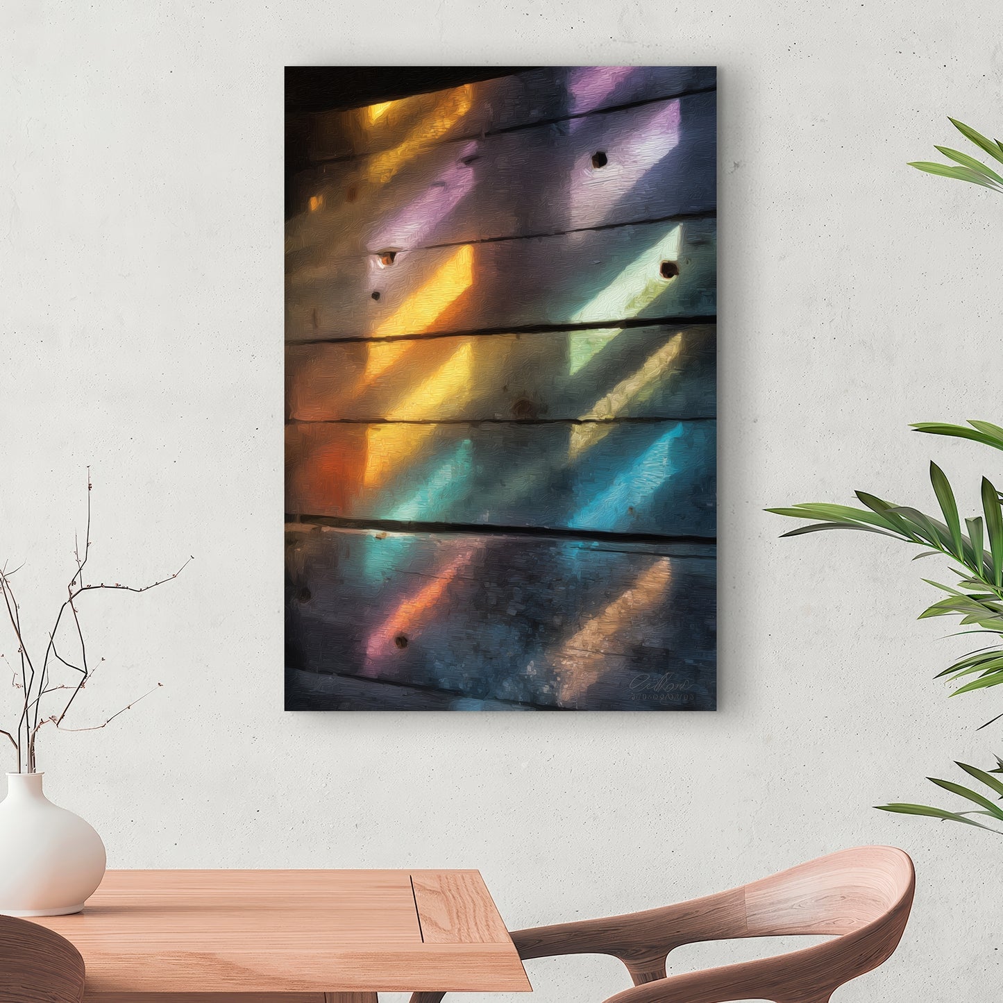 Rainbow Glint - Green Canvas for Home Decor | Vibrant Art