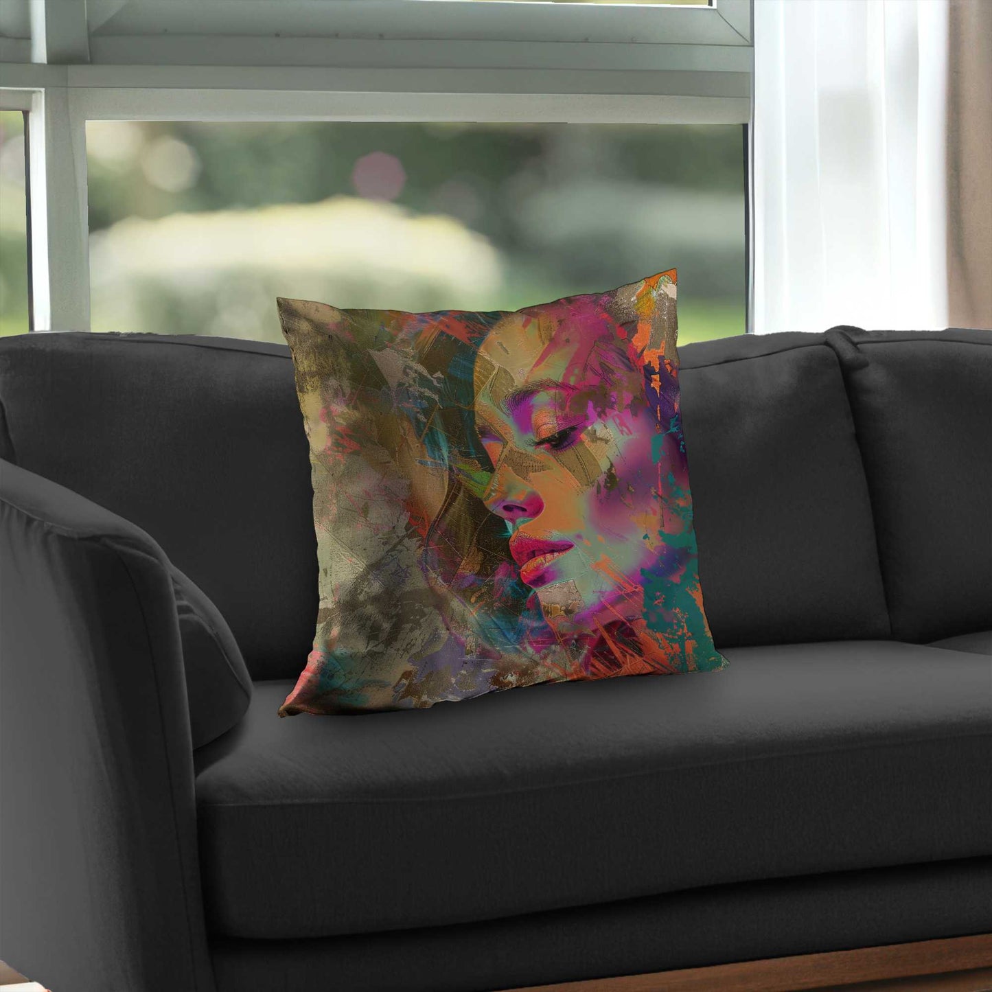 Grunge Look Poly Twill Throw Pillow - Stylish Home Decor