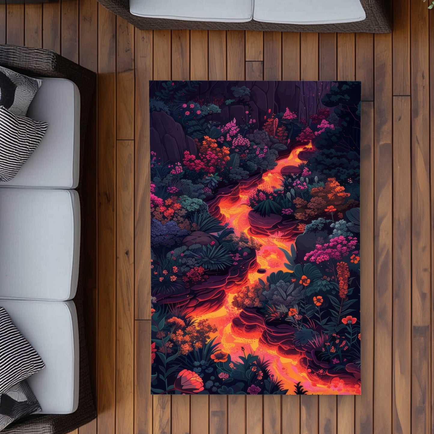 Tapis d'extérieur Lave en fusion | Accent de décoration élégant