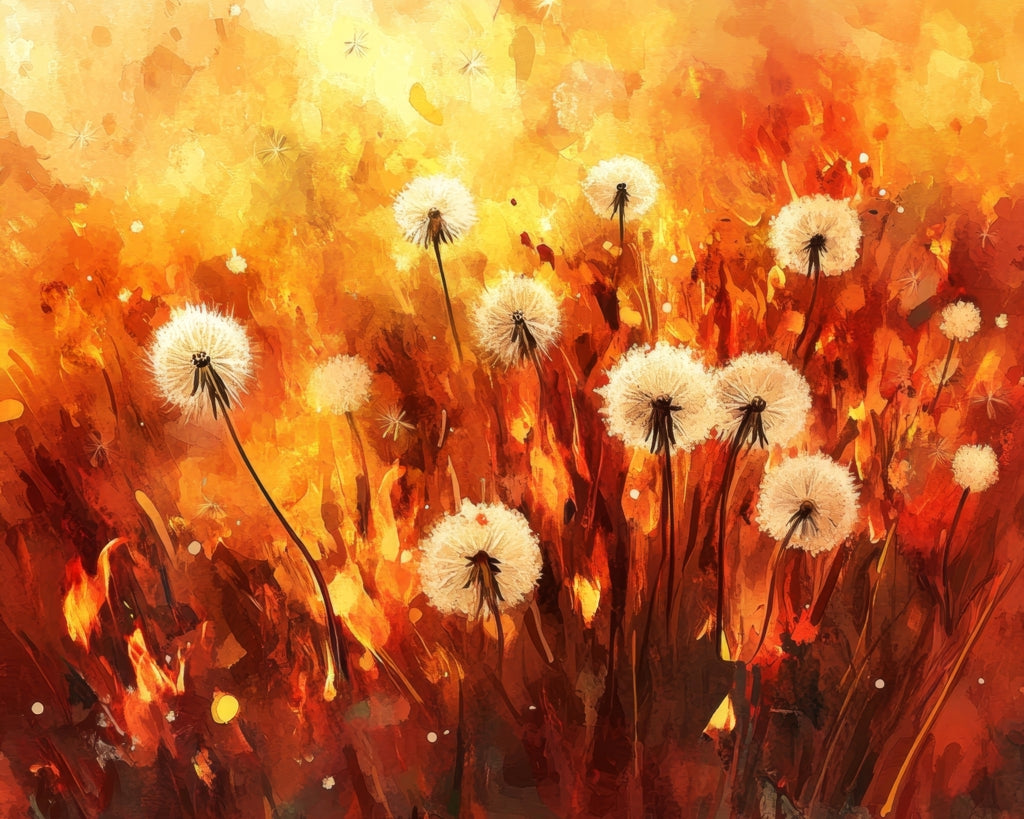 Dandelion Fire Polyester Placemat for Stylish Home Decor