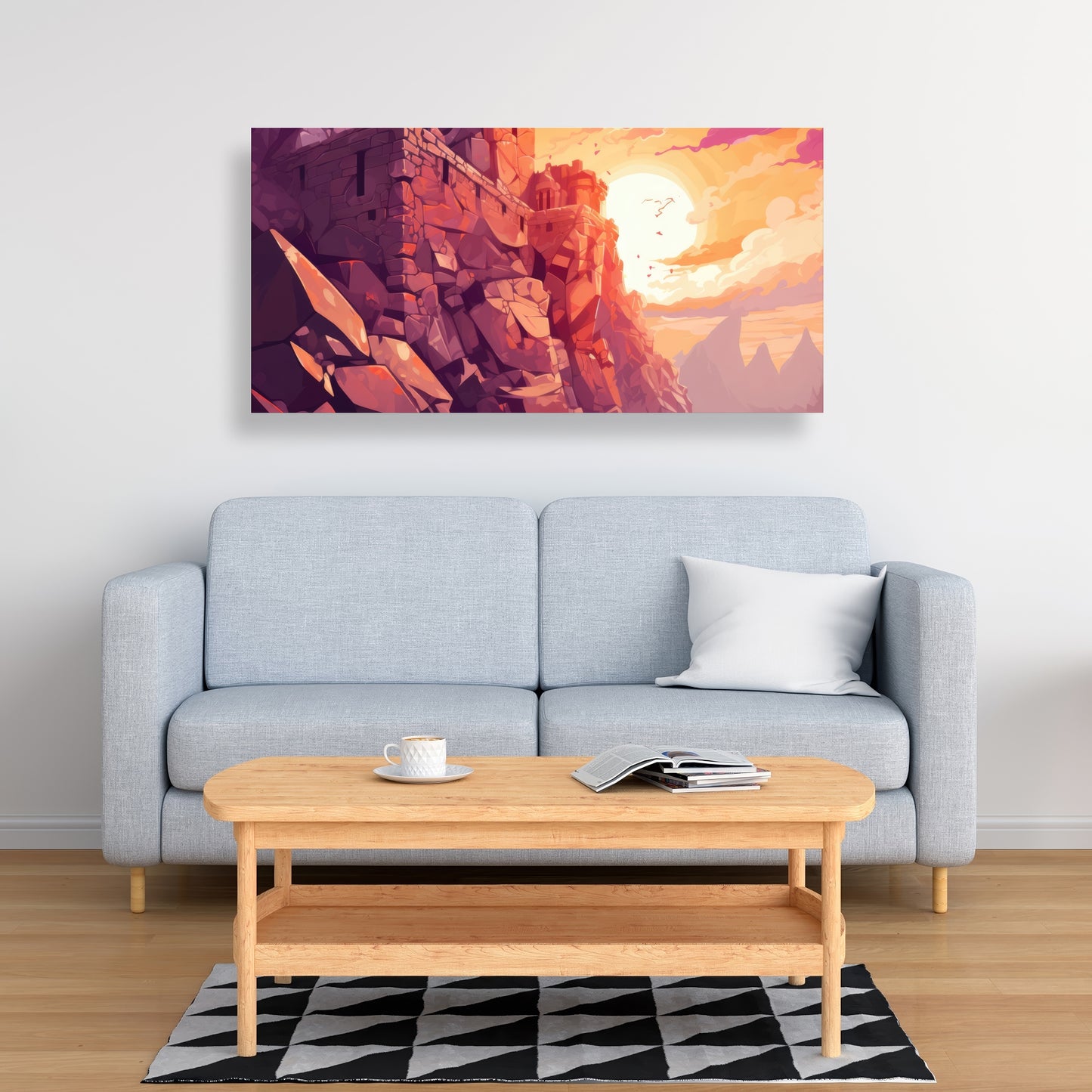 The Setting Rampart - White Canvas | Stylish Art