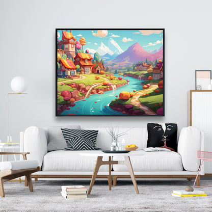 Sweet town - 36"x36" Framed canvas