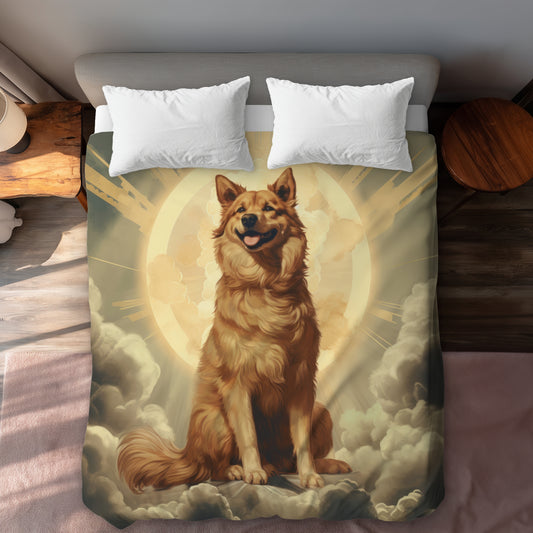 Man's Best Angel White Duvet Cover | Elegant Home Decor